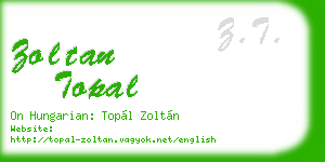 zoltan topal business card
